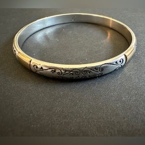 Brighton bangle bracelet two tone etched scrollwork